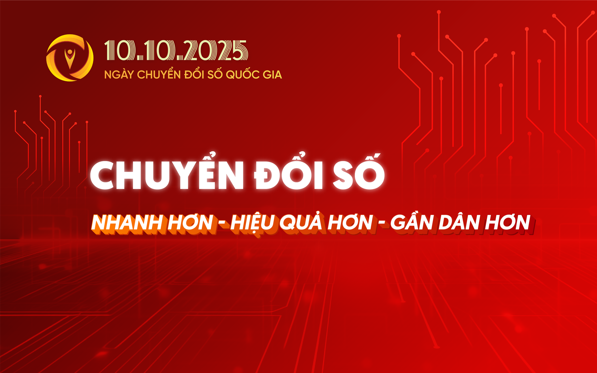 Bộ nhận diện Ngày Chuyển đổi số Quốc gia 10/10/2025.
