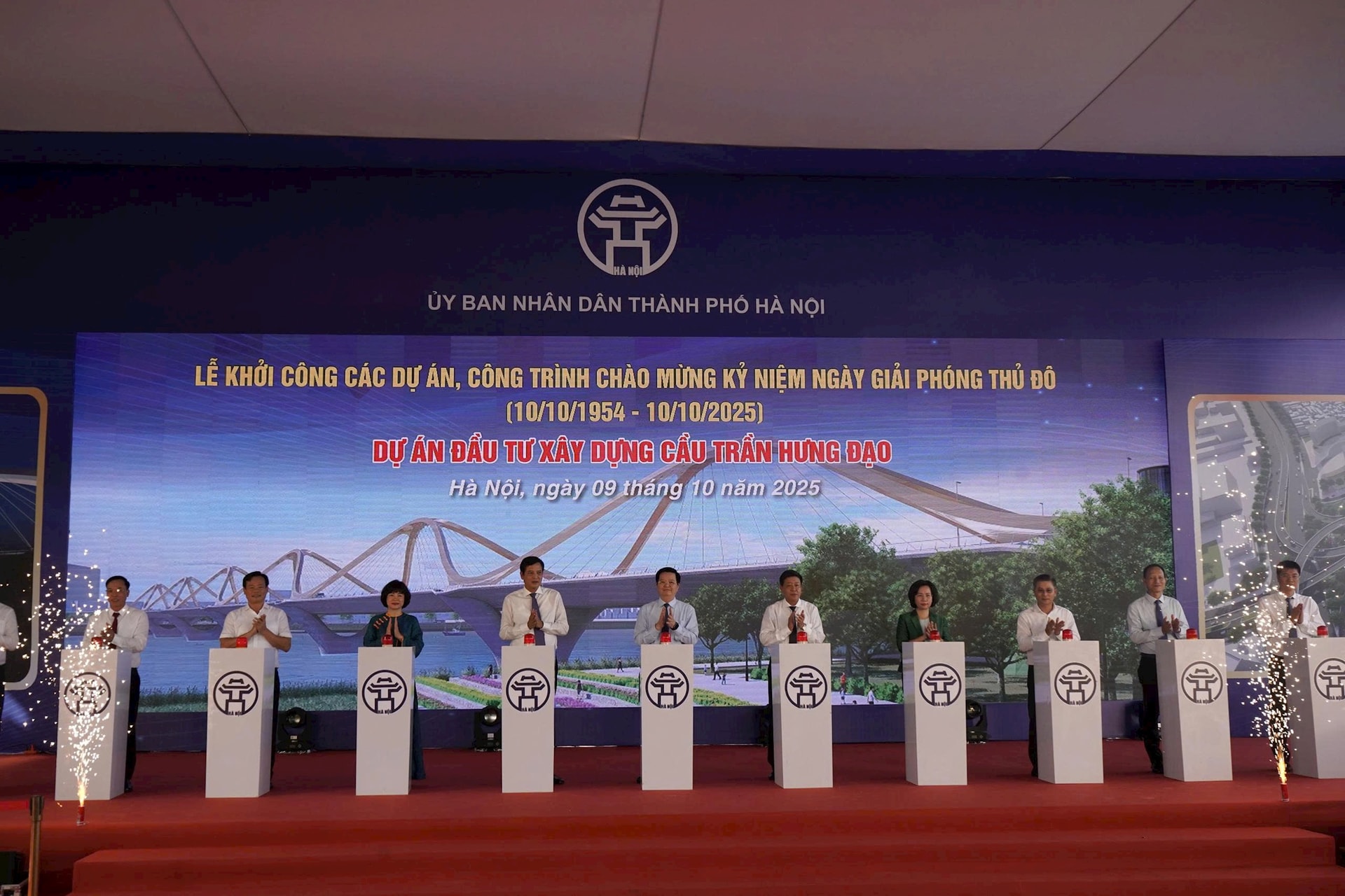Khởi công xây dựng cầu Trần Hưng Đạo chạy qua địa bàn phường Bồ Đề- Ảnh 1.