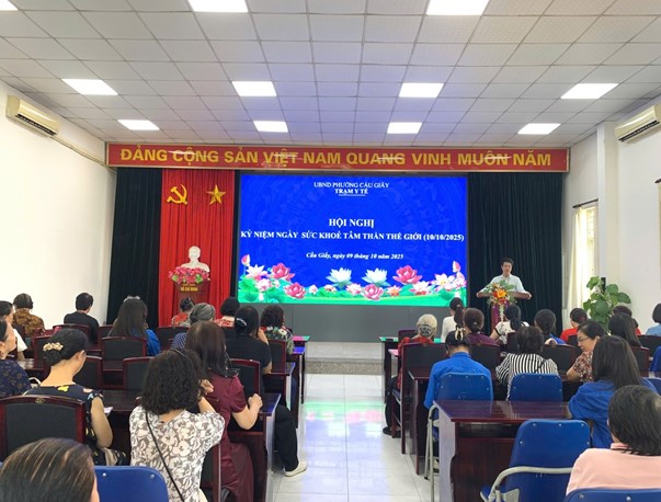 TRẠM Y TẾ PHƯỜNG CẦU GIẤY TỔ CHỨC HỘI NGHỊ KỶ NIỆM NGÀY SỨC KHỎE TÂM THẦN THẾ GIỚI 10/10/2025- Ảnh 1.