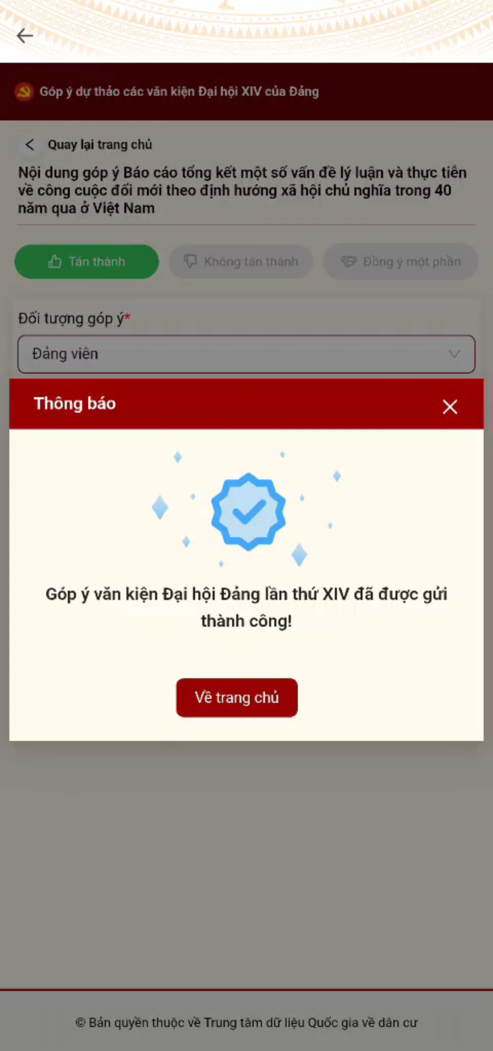 HƯỚNG DẪN ĐẢNG VIÊN, CÁN BỘ VÀ NHÂN DÂN THAM GIA “GÓP Ý DỰ THẢO CÁC VĂN KIỆN ĐẠI HỘI XIV CỦA ĐẢNG” TRÊN ỨNG DỤNG VNEID - Ảnh 5.