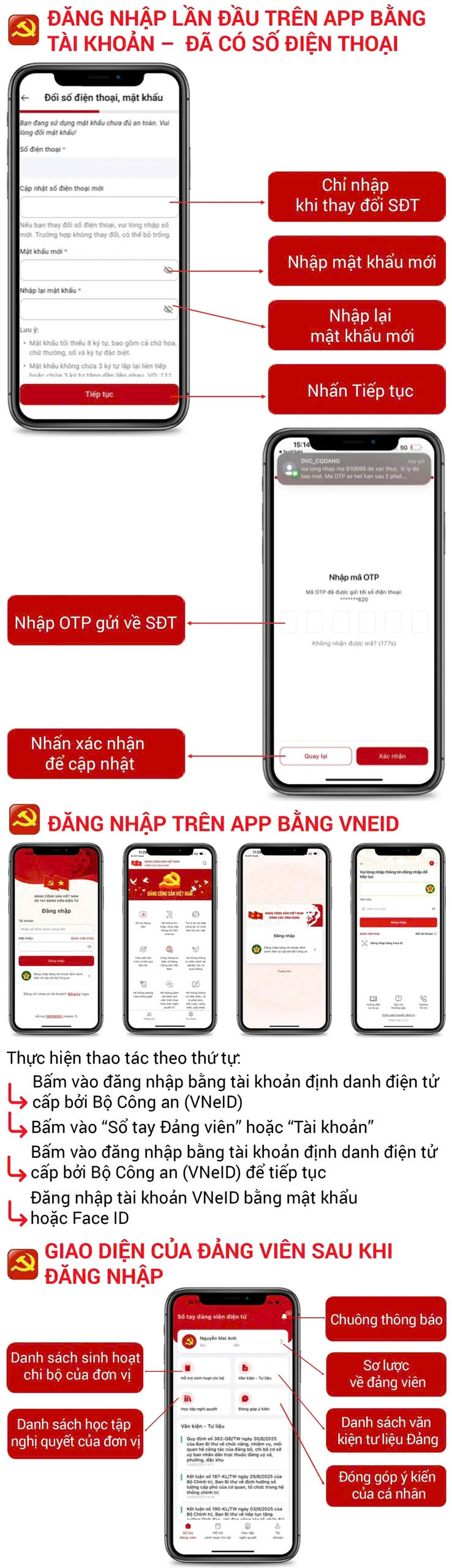 Trang TTĐT xã Nam Phù: Hướng dẫn đăng nhập Sổ tay đảng viên trên thiết bị di động- Ảnh 2.