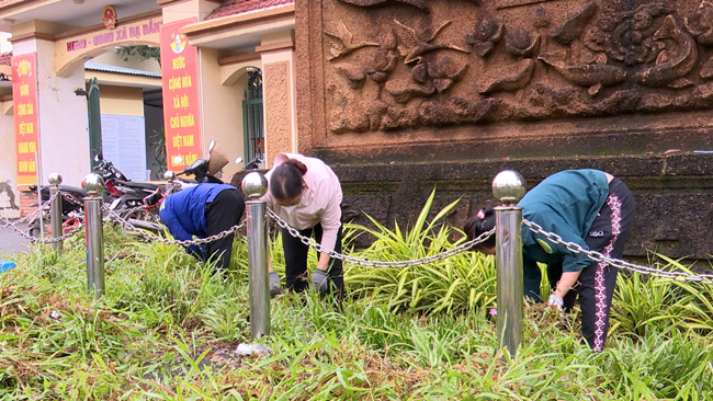 PHỤ NỮ THÔN SEN TRÌ CHUNG TAY CHĂM SÓC TUYẾN ĐƯỜNG HOA TỰ QUẢN- Ảnh 1.