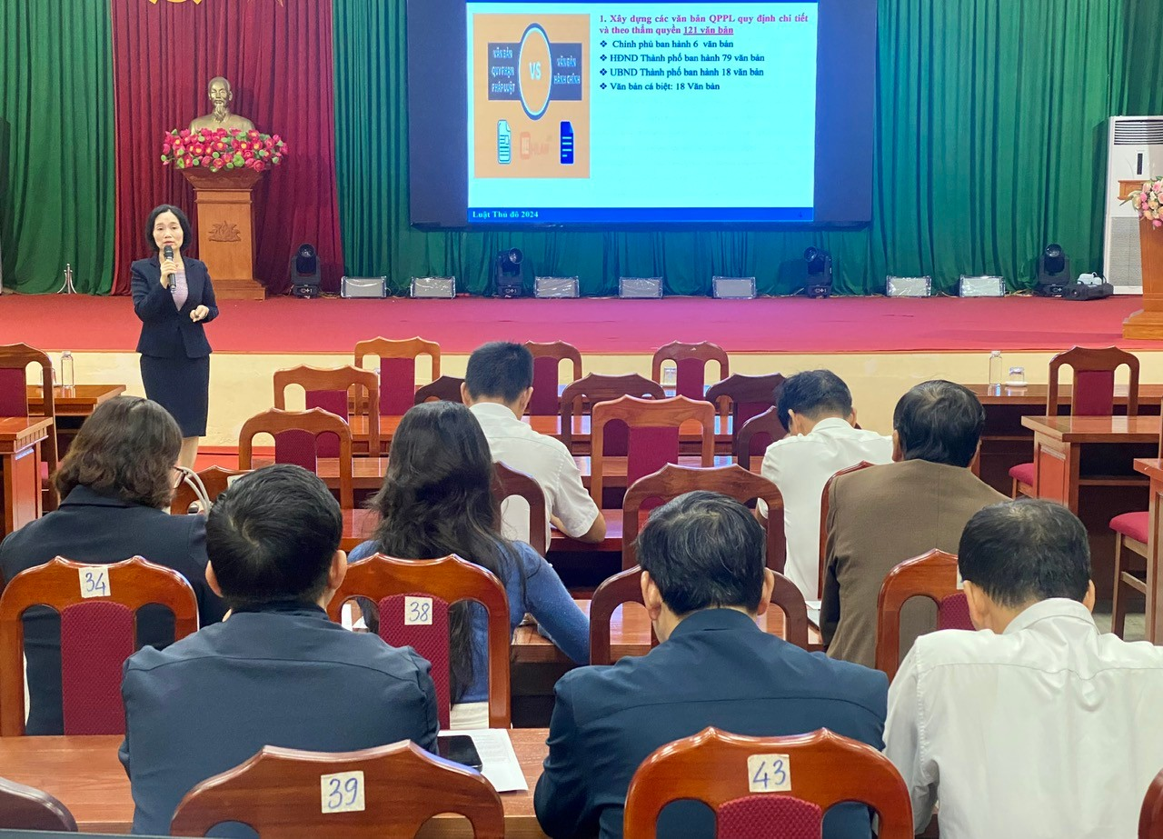 Ô Diên: tập huấn Luật Thủ đô 2024 cho cán bộ, công chức, viên chức trên địa bàn- Ảnh 1.