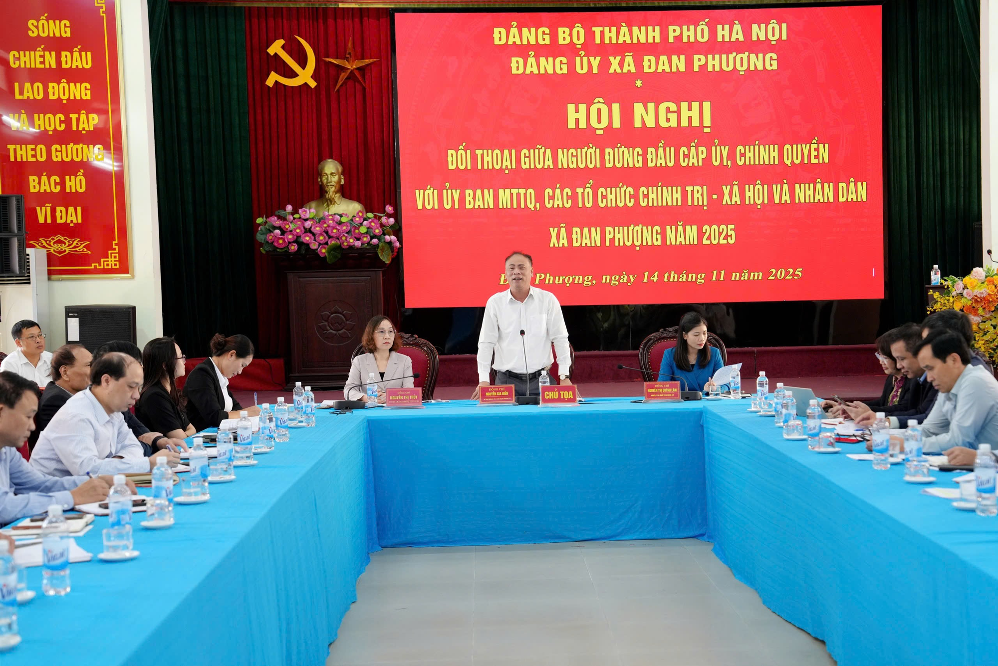 Cấp ủy, Chính quyền xã Đan Phượng đối thoại với Nhân dân.- Ảnh 1.