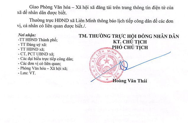 THÔNG BÁO: Lịch tiếp công dân của Chủ tịch Hội đồng nhân dân xã Liên Minh tháng 11 năm 2025- Ảnh 2.