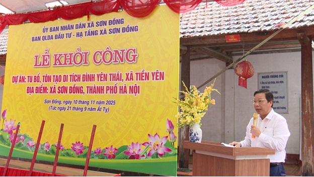 Sơn Đồng khởi công dự án tu bổ, tôn tạo di tích Đình Yên Thái- Ảnh 2.