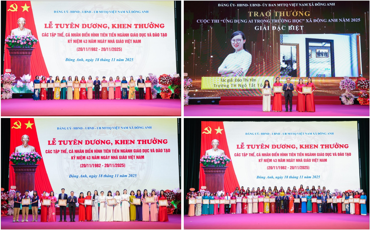 UBND XÃ ĐÔNG ANH TỔ CHỨC LỄ TUYÊN DƯƠNG, KHEN THƯỞNG ĐIỂN HÌNH TIÊN TIẾN NĂM HỌC 2024-2025 KỶ NIỆM 71 NĂM NGÀY THÀNH LẬP NGÀNH GIÁO DỤC VÀ ĐÀO TẠO THỦ ĐÔ (1954-2025) 43 NĂM NGÀY NHÀ GIÁO VIỆT NAM 20/11 (20/11/1982- 20/11/2025)- Ảnh 5.