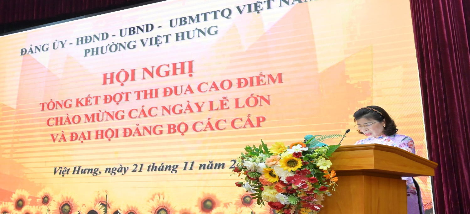 Phường Việt Hưng tổ chức hội nghị tổng kết đợt thi đua cao điểm chào mừng các ngày lễ lớn và Đại hội Đại biểu Đảng bộ các cấp- Ảnh 3.