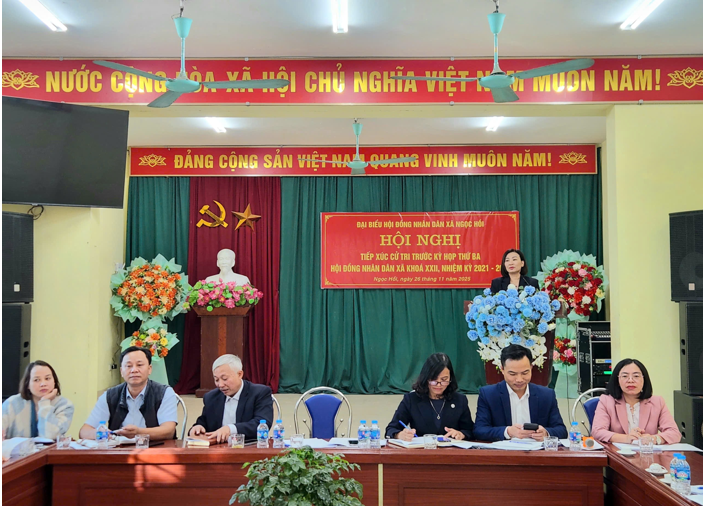 HỘI NGHỊ TIẾP XÚC CỬ TRI TRƯỚC KỲ HỌP THỨ BA CỦA HỘI ĐỒNG NHÂN DÂN XÃ NGỌC HỒI KHOÁ XXII, NHIỆM KỲ 2021-2026: DÂN CHỦ – CỞI MỞ – TRÁCH NHIỆM- Ảnh 2.