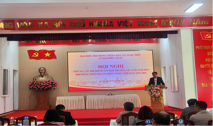 HỘI NGHỊ TIẾP XÚC CỬ TRI TRƯỚC KỲ HỌP THỨ BA CỦA HỘI ĐỒNG NHÂN DÂN XÃ NGỌC HỒI KHOÁ XXII, NHIỆM KỲ 2021-2026: DÂN CHỦ – CỞI MỞ – TRÁCH NHIỆM- Ảnh 4.