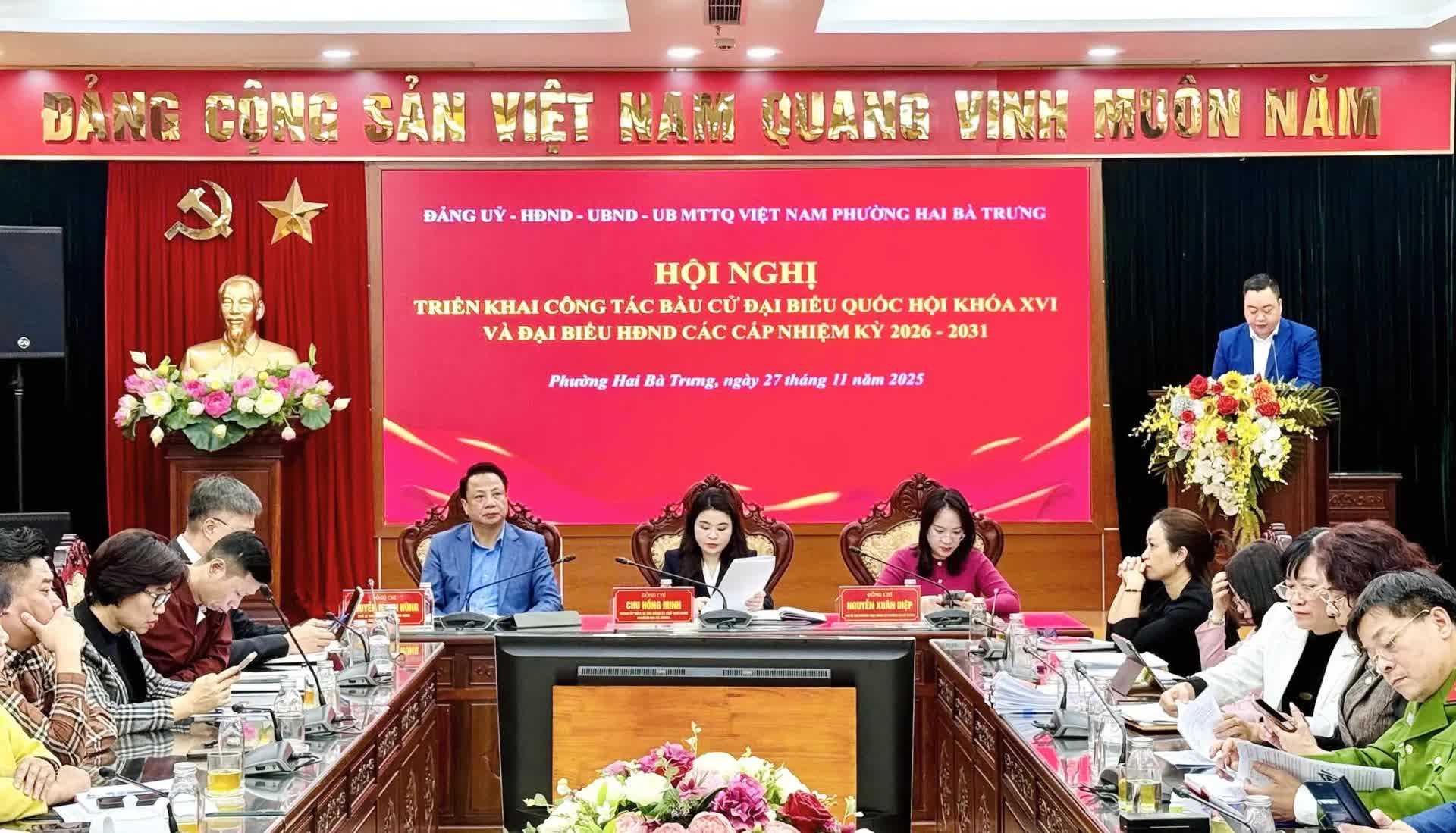 Phường Hai Bà Trưng triển khai 5 nhiệm vụ trọng tâm thực hiện công tác bầu cử.- Ảnh 4.