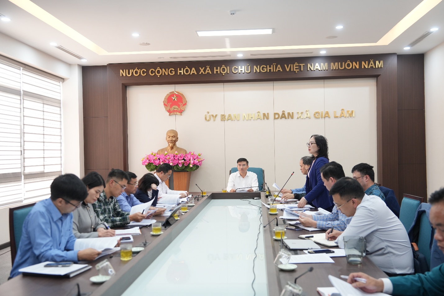 Ủy ban bầu cử xã Gia Lâm tổ chức họp bàn công tác bầu cử đại biểu Quốc hội khóa XVI và đại biểu Hội đồng nhân dân các cấp- Ảnh 1.