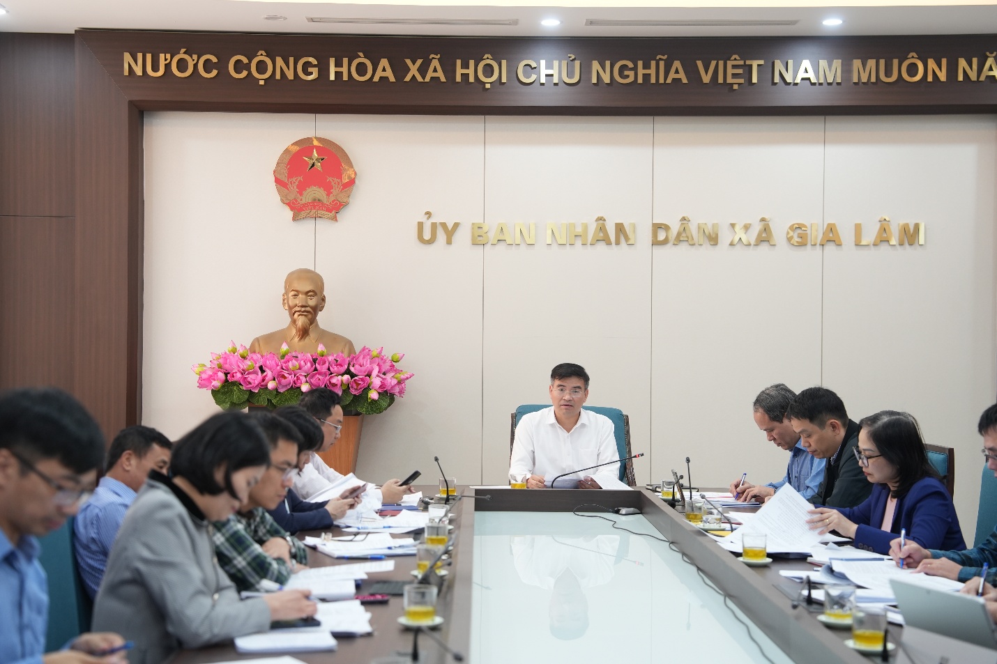 Ủy ban bầu cử xã Gia Lâm tổ chức họp bàn công tác bầu cử đại biểu Quốc hội khóa XVI và đại biểu Hội đồng nhân dân các cấp- Ảnh 3.