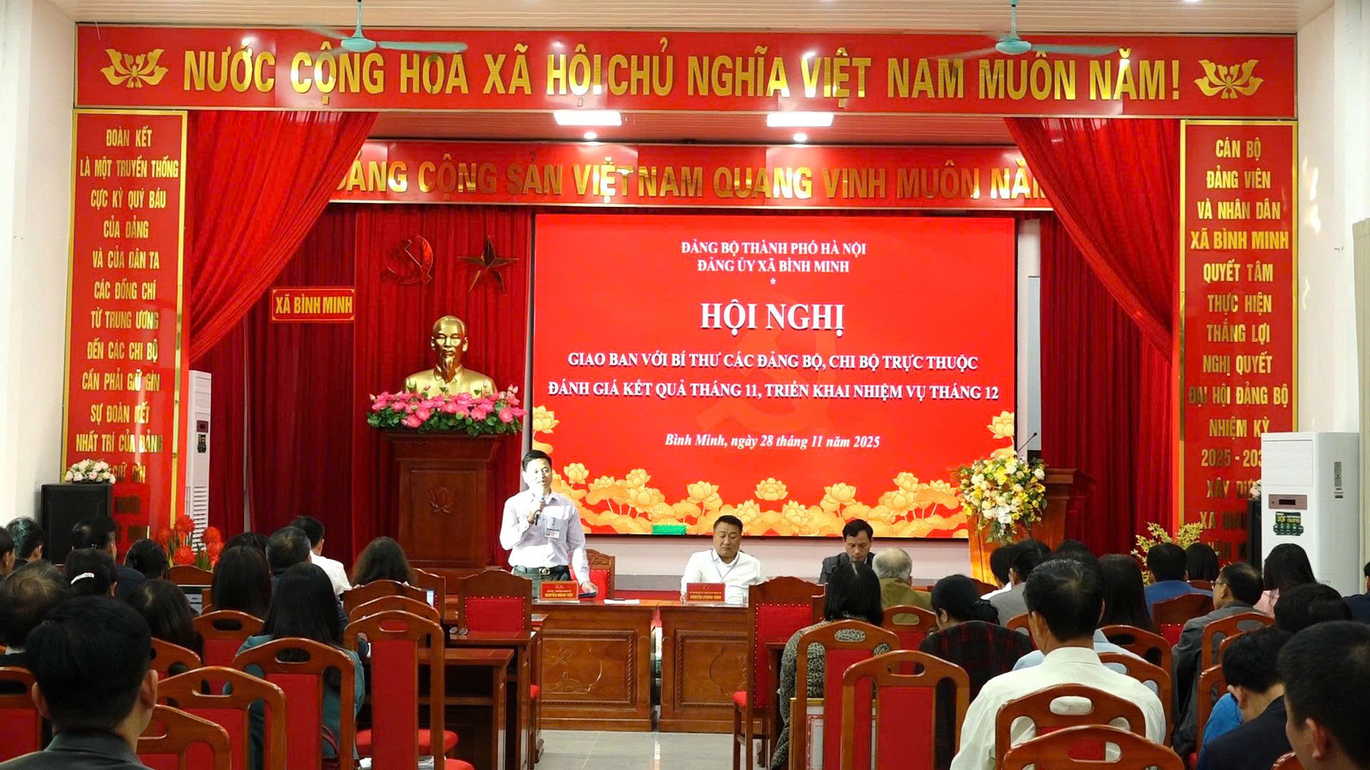 Đảng ủy xã Bình Minh giao ban công tác xây dựng Đảng tháng 11/2025