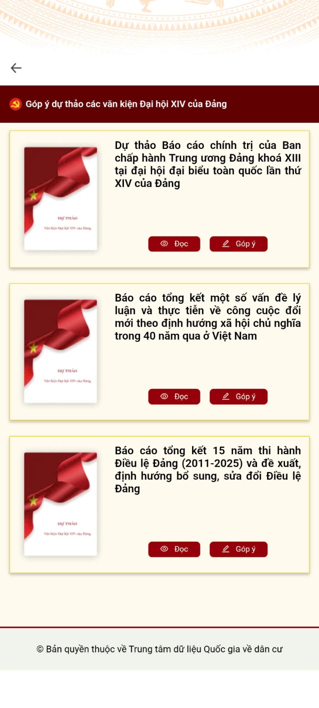 Hướng dẫn thực hiện góp ý vào dự thảo các văn kiện Đại hội XIV của Đảng trên VNeID- Ảnh 4.