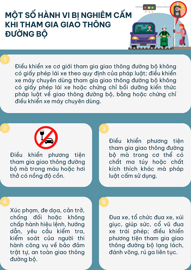 Các hành vi bị nghiêm cấm trong lĩnh vực giao thông đường bộ- Ảnh 2.