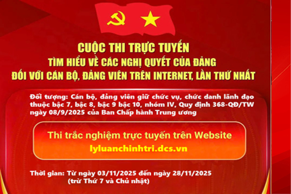 Cuộc thi trực tuyến tìm hiểu về các nghị quyết của Đảng đối với cán bộ, đảng viên trên internet, lần thứ nhất- Ảnh 1.