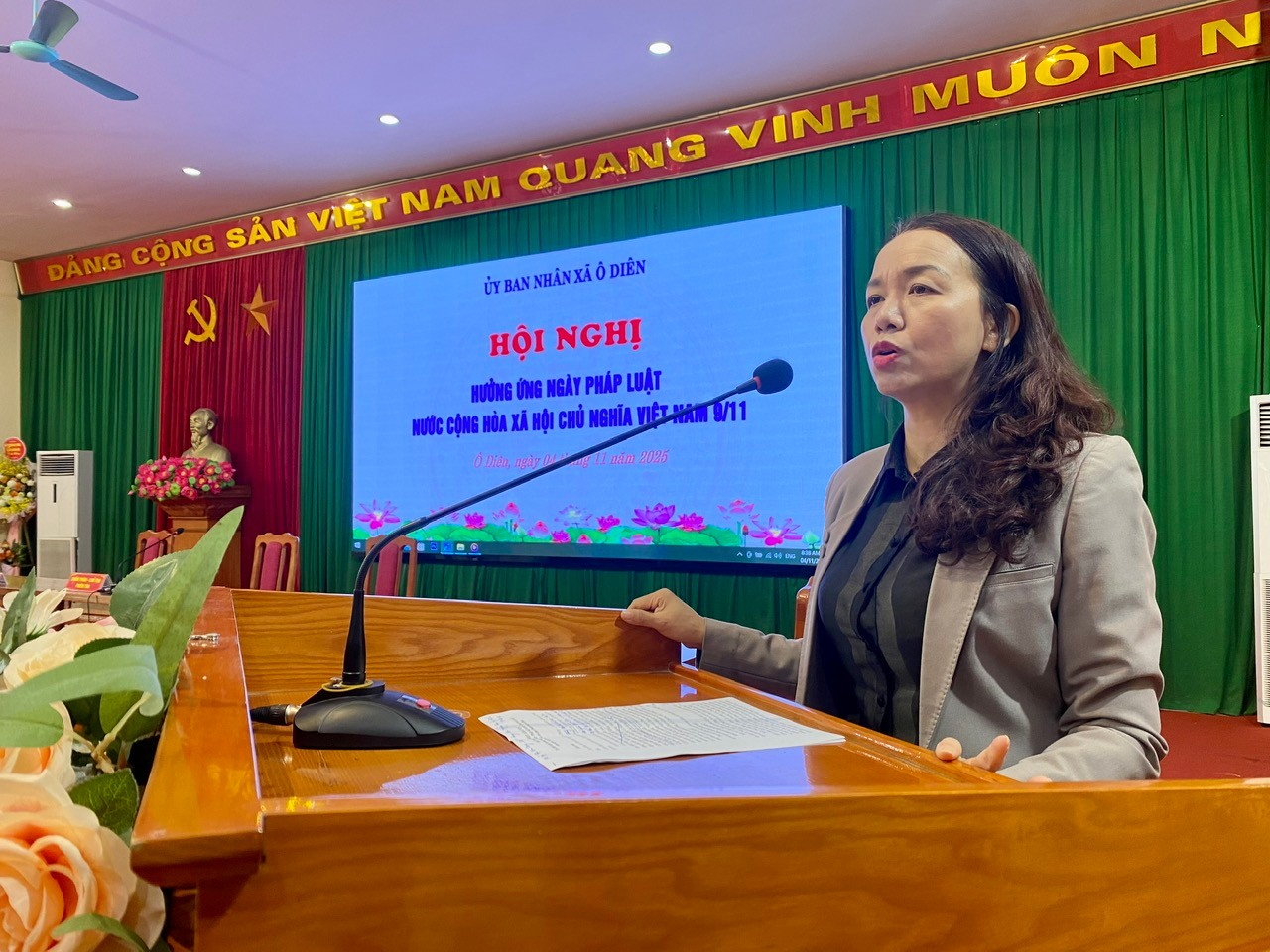 Lan tỏa tinh thần thượng tôn pháp luật từ Ngày Pháp luật nước Cộng hòa xã hội chủ nghĩa Việt Nam tại xã Ô Diên- Ảnh 3.