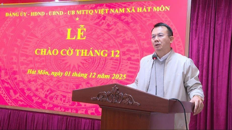 Xã Hát Môn tổ chức Lễ Chào cờ tháng 12 - Bứt phá hoàn thành các chỉ tiêu năm 2025; lan toả việc học tập và làm theo Bác từ những điều bình dị- Ảnh 5.