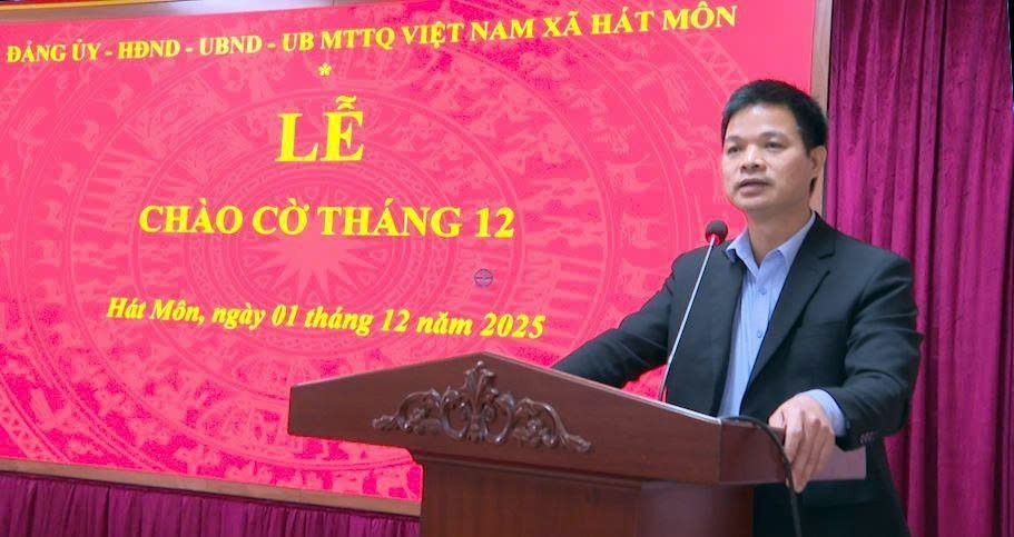 Xã Hát Môn tổ chức Lễ Chào cờ tháng 12 - Bứt phá hoàn thành các chỉ tiêu năm 2025; lan toả việc học tập và làm theo Bác từ những điều bình dị- Ảnh 6.