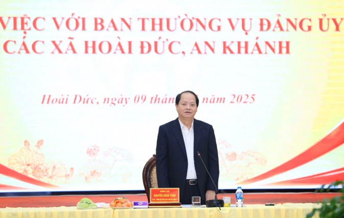 Đoàn giám sát số 07 của Ban Thường vụ Thành ủy Hà Nội làm việc với xã Hoài Đức và An Khánh- Ảnh 10.