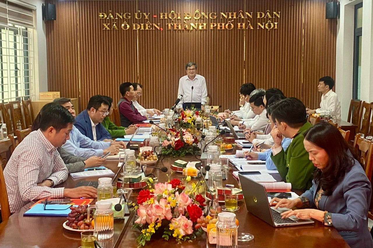 Ban Thường vụ Đảng ủy xã làm việc với đoàn giám sát của Thành ủy- Ảnh 1.