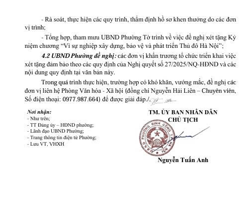 Triển khai thực hiện Nghị quyết số 27/2025/NQ-HĐND của HĐND thành phố về xét tặng Kỷ niệm chương "Vì sự nghiệp xây dựng, bảo vệ và phát triển Thủ đô Hà Nội"- Ảnh 3.