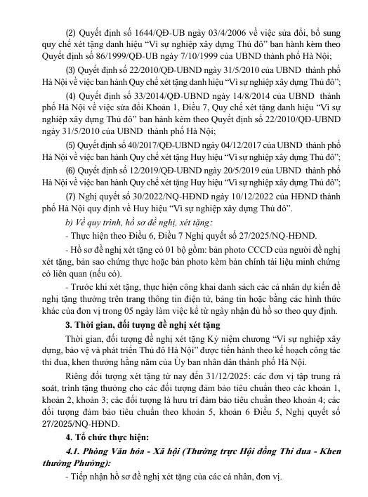 Triển khai thực hiện Nghị quyết số 27/2025/NQ-HĐND của HĐND thành phố về xét tặng Kỷ niệm chương "Vì sự nghiệp xây dựng, bảo vệ và phát triển Thủ đô Hà Nội"- Ảnh 2.