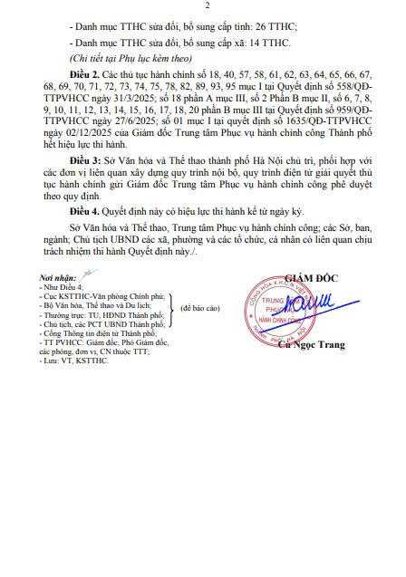 Quyết định số 1666/QĐ-TTPVHCC ngày 11/12/2025 của Trung tâm phục vụ Hành chính công Thành phố Hà Nội- Ảnh 2.