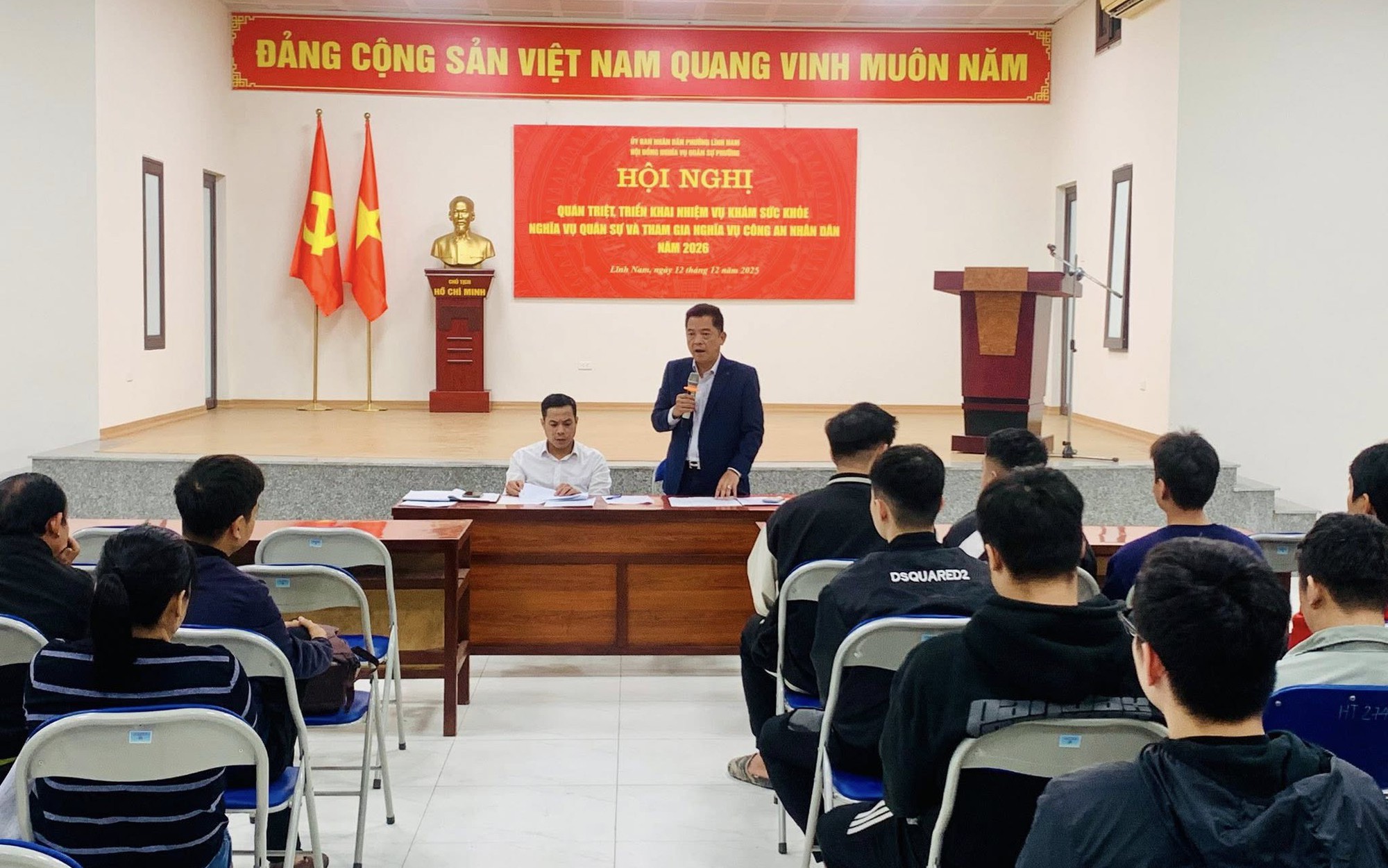 PHƯỜNG LĨNH NAM TỔ CHỨC QUAN TRIỆT GIAO NHIỆM VỤ KHÁM TUYỂN SỨC KHOẺ NVQS VÀ NGHĨA VỤ THAM GIA CÔNG AN NĂM 2026