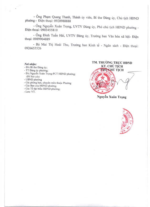 Thông báo: Lịch tiếp công dân định kỳ của Thường trực HĐND phường Ba Đình- Ảnh 2.