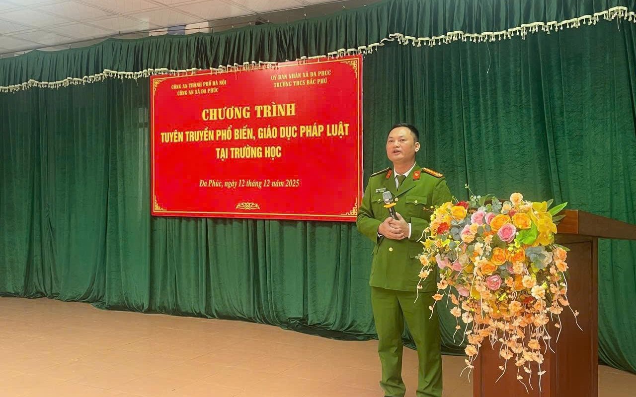 Công an xã Đa Phúc tổ chức tuyên truyền pháp luật