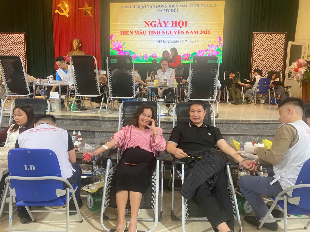 Xã Mỹ Đức tổ chức ngày hội hiến máu tình nguyện, vượt chỉ tiêu thành phố giao- Ảnh 2.