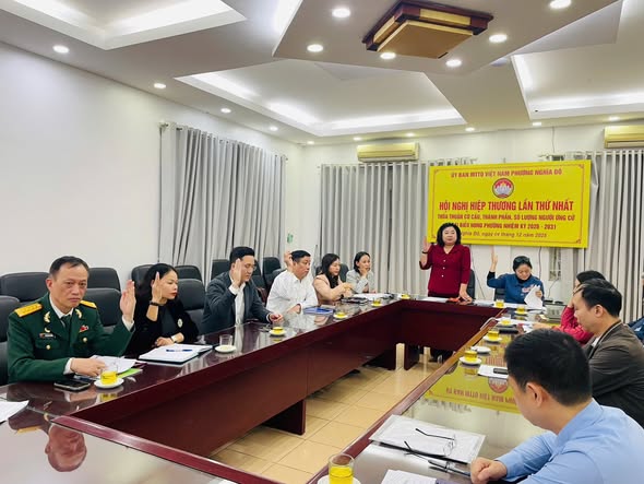 Hội nghị hiệp thương lần thứ nhất giới thiệu người ứng cử đại biểu HĐND phường Nghĩa Đô nhiệm kỳ 2026–2031- Ảnh 1.