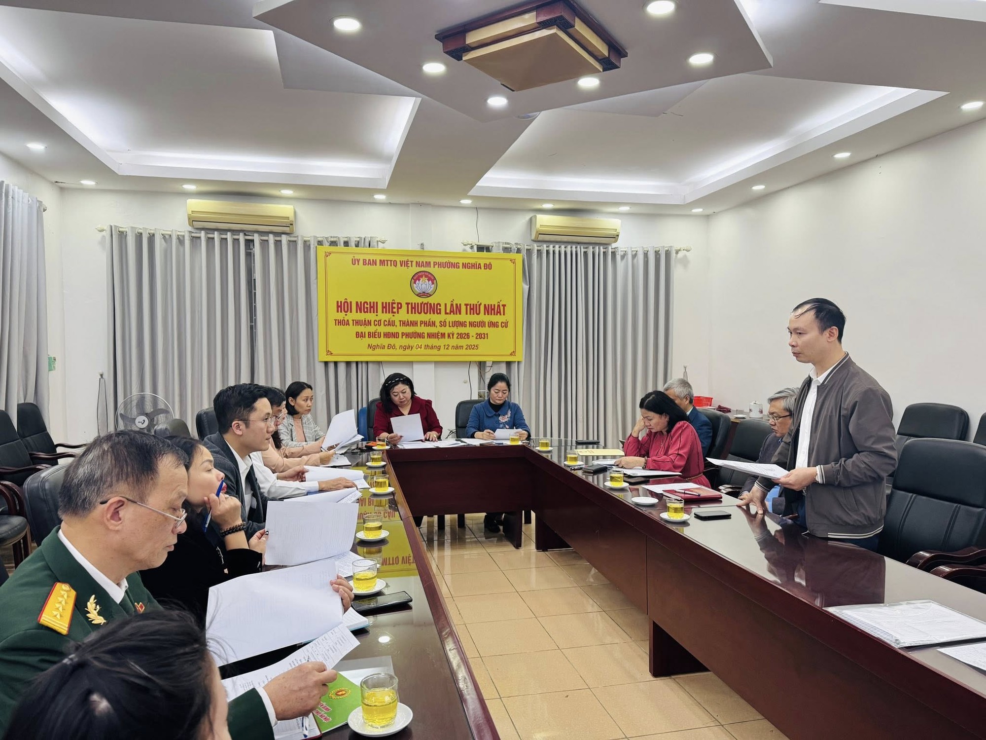 Hội nghị hiệp thương lần thứ nhất giới thiệu người ứng cử đại biểu HĐND phường Nghĩa Đô nhiệm kỳ 2026–2031- Ảnh 2.