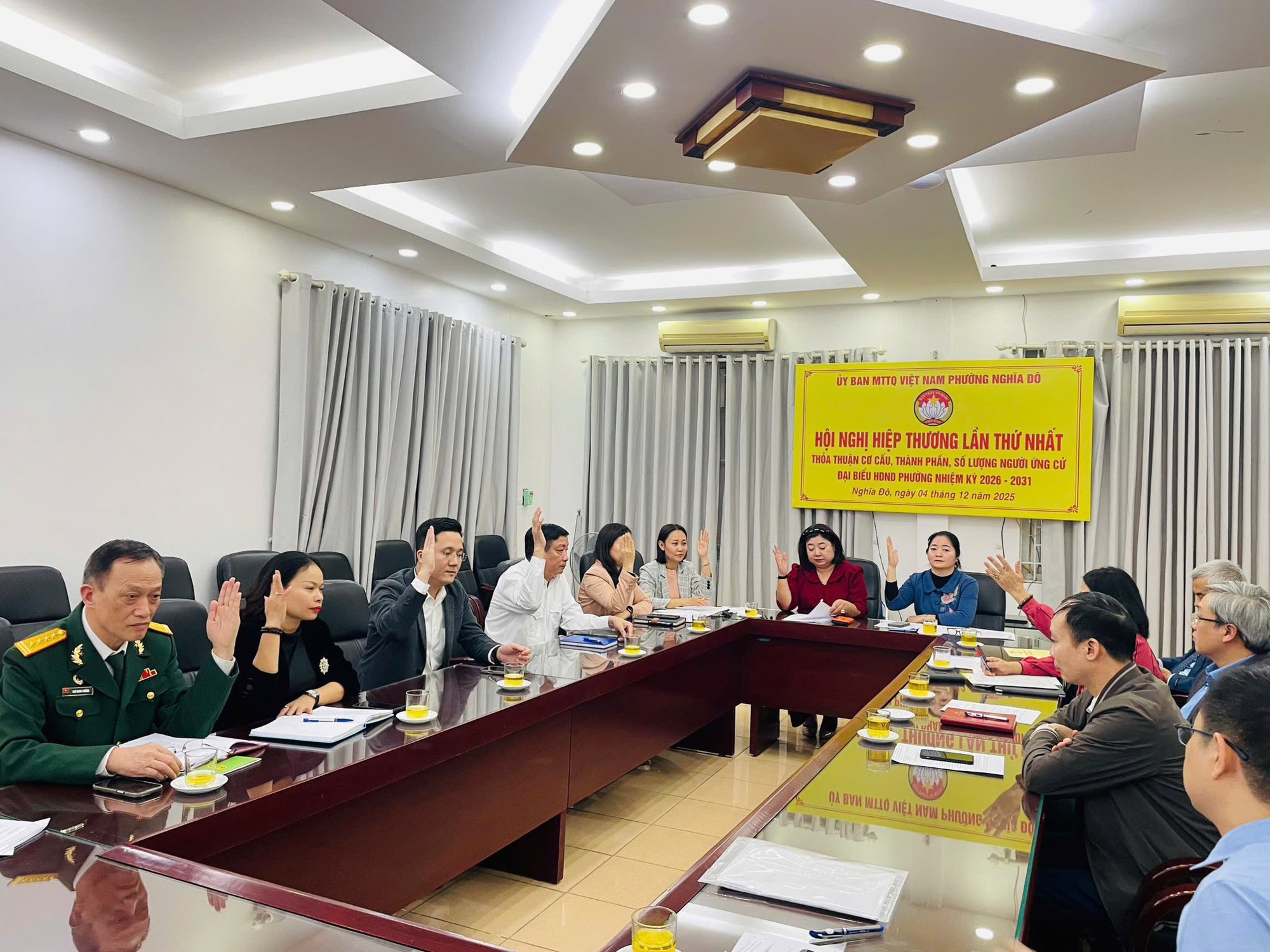 Hội nghị hiệp thương lần thứ nhất giới thiệu người ứng cử đại biểu HĐND phường Nghĩa Đô nhiệm kỳ 2026–2031- Ảnh 3.