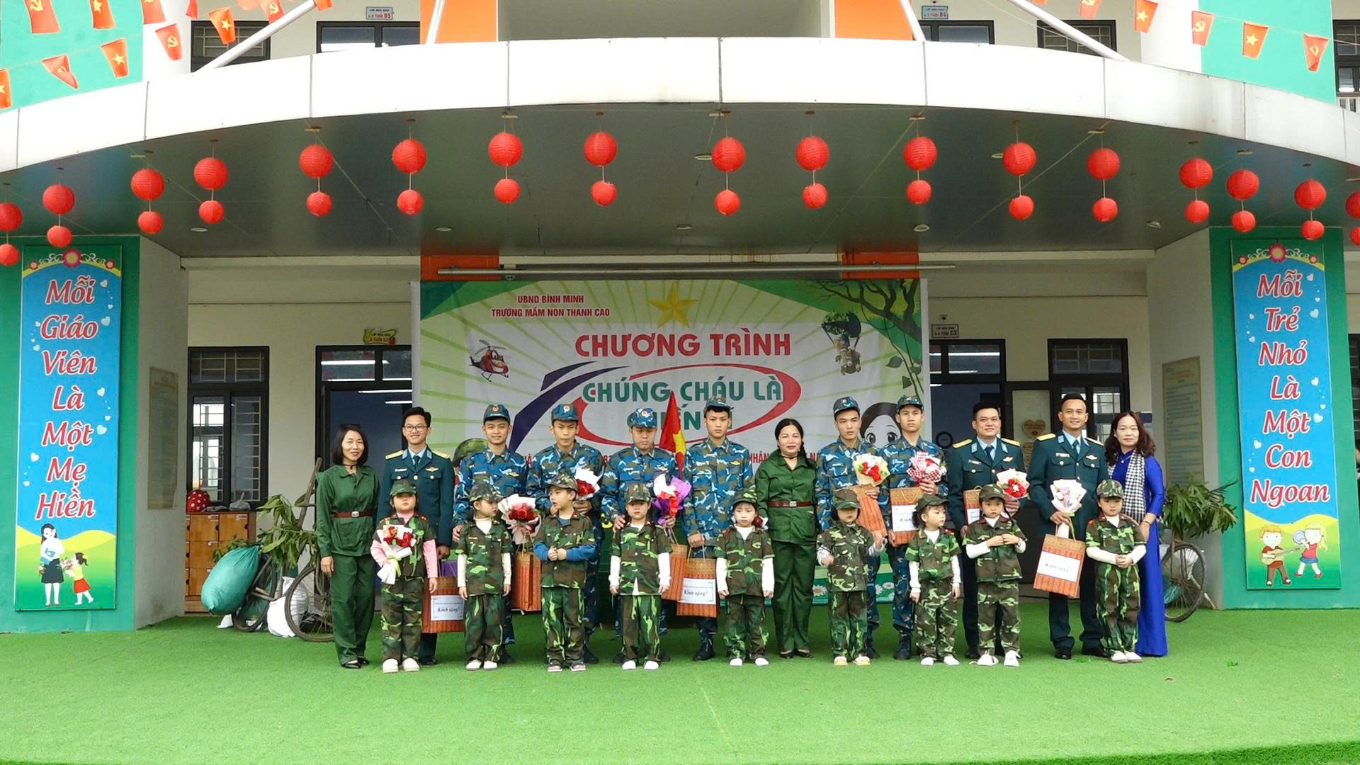 Trường Mầm non Thanh Cao tổ chức Chương trình "Chúng cháu là chiến sĩ" – Hoạt động ý nghĩa giáo dục truyền thống yêu nước cho trẻ mầm non