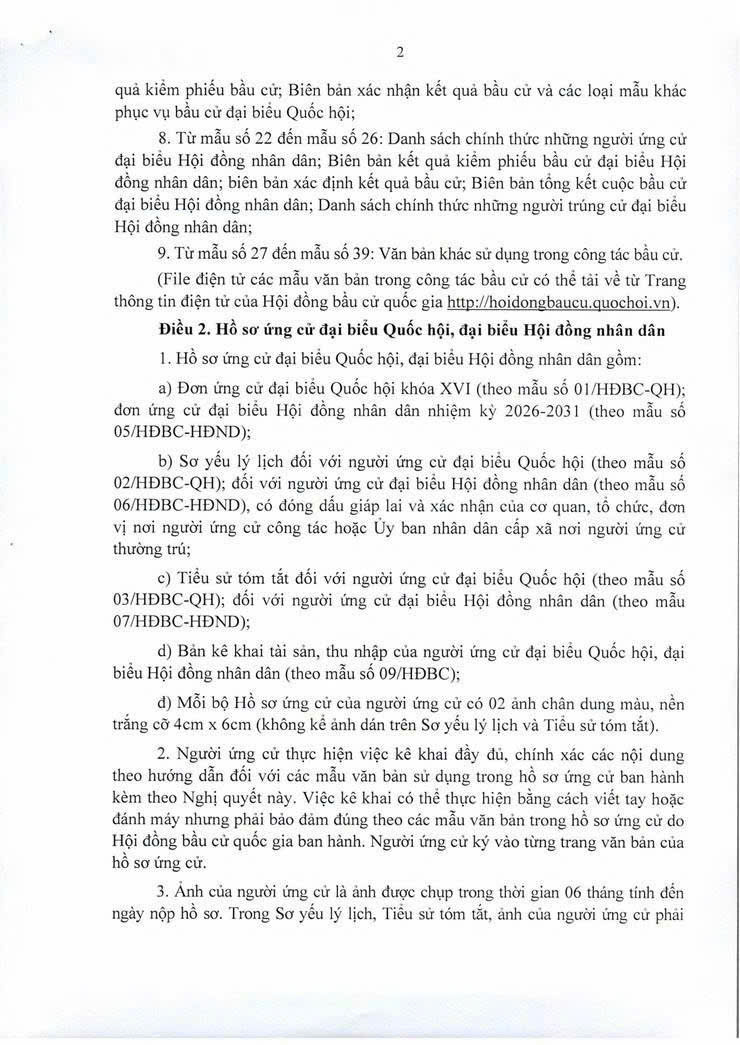 Nghị quyết số 40/NQ-HĐBCQG của Hội đồng Bầu cử Quốc gia về ứng cử đại biểu Quốc hội khoá XVI và đại biểu HĐND các cấp nhiệm kỳ 2026 – 2031- Ảnh 2.
