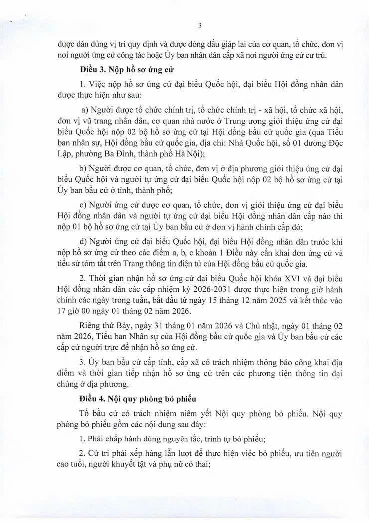 Nghị quyết số 40/NQ-HĐBCQG của Hội đồng Bầu cử Quốc gia về ứng cử đại biểu Quốc hội khoá XVI và đại biểu HĐND các cấp nhiệm kỳ 2026 – 2031- Ảnh 3.