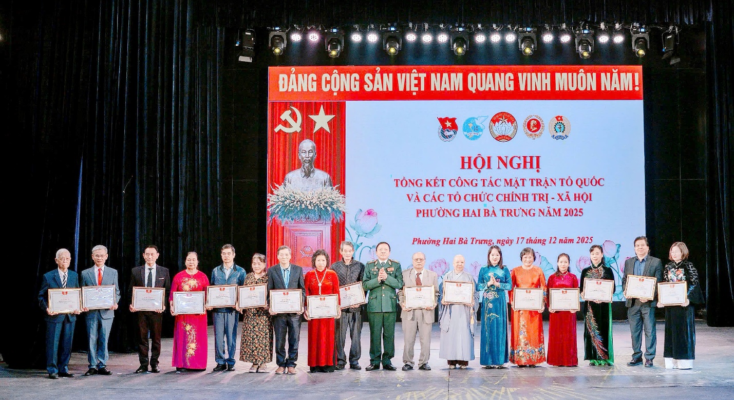 Hội nghị Tổng kết công tác Mặt trận Tổ quốc và các tổ chức chính trị - xã hội phường Hai Bà Trưng năm 2025.- Ảnh 7.