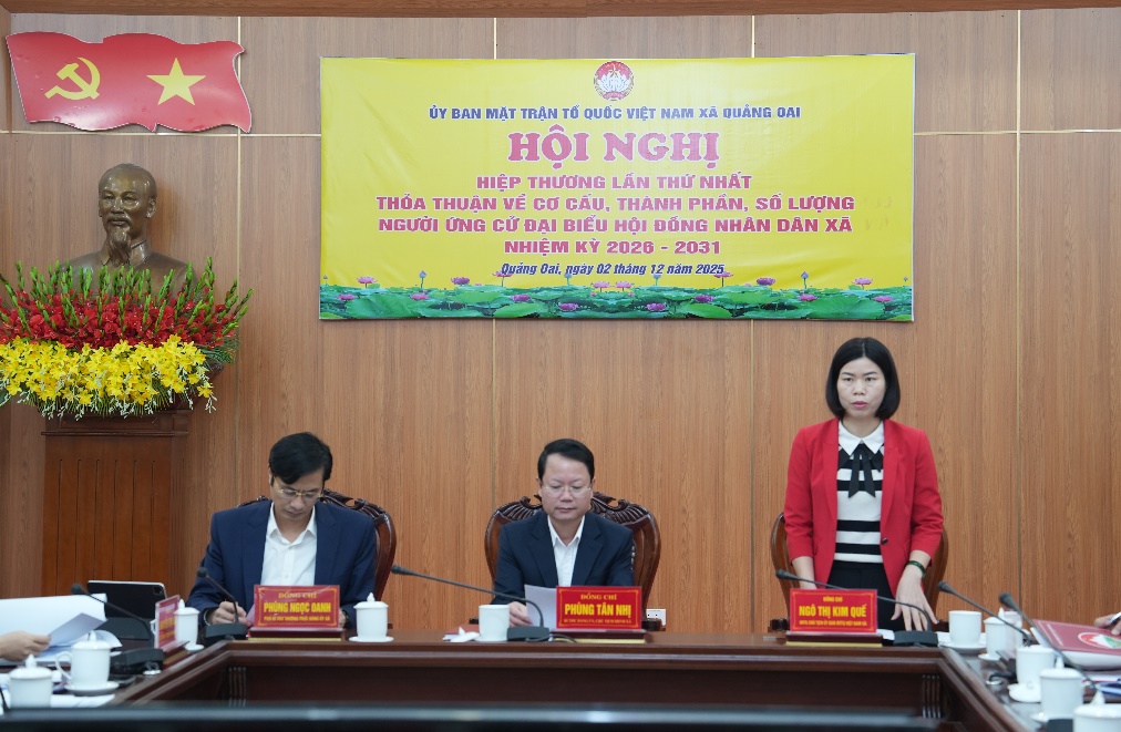 Quảng Oai tổ chức Hội nghị hiệp thương lần thứ Nhất thoả thuận về cơ cấu, thành phần, số lượng người ứng cử đại biểu HĐND xã nhiệm kỳ 2026 – 2031- Ảnh 1.