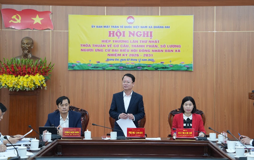 Quảng Oai tổ chức Hội nghị hiệp thương lần thứ Nhất thoả thuận về cơ cấu, thành phần, số lượng người ứng cử đại biểu HĐND xã nhiệm kỳ 2026 – 2031- Ảnh 2.