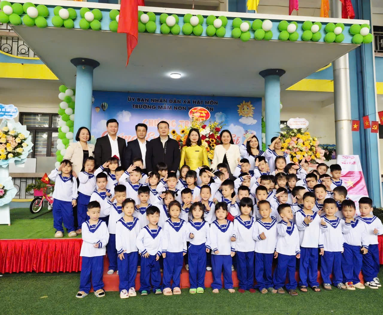 Chương trình chúng em là chiến sỹ trường mầm non Hát Môn- Ảnh 1.