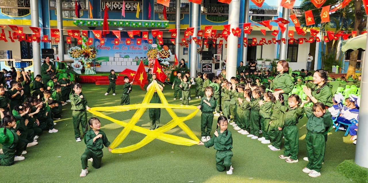 Chương trình chúng em là chiến sỹ trường mầm non Hát Môn- Ảnh 8.