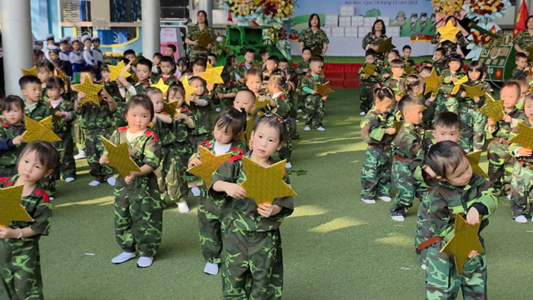 Chương trình chúng em là chiến sỹ trường mầm non Hát Môn- Ảnh 4.