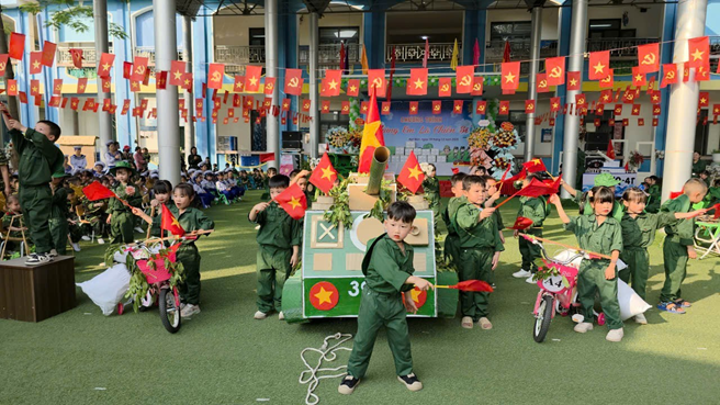 Chương trình chúng em là chiến sỹ trường mầm non Hát Môn- Ảnh 7.