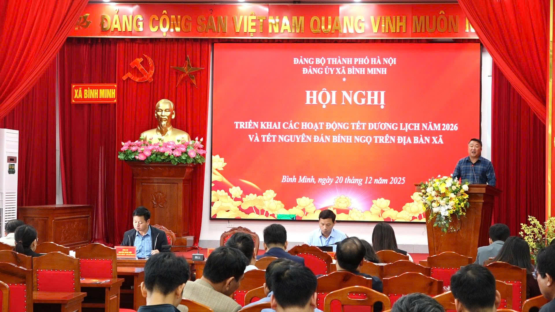 Đảng uỷ xã Bình Minh tổ chức Hội nghị triển khai kế hoạch tổ chức các hoạt động Tết Dương lịch 2026, Tết Nguyên đán Bính Ngọ và một số nhiệm vụ trọng tâm