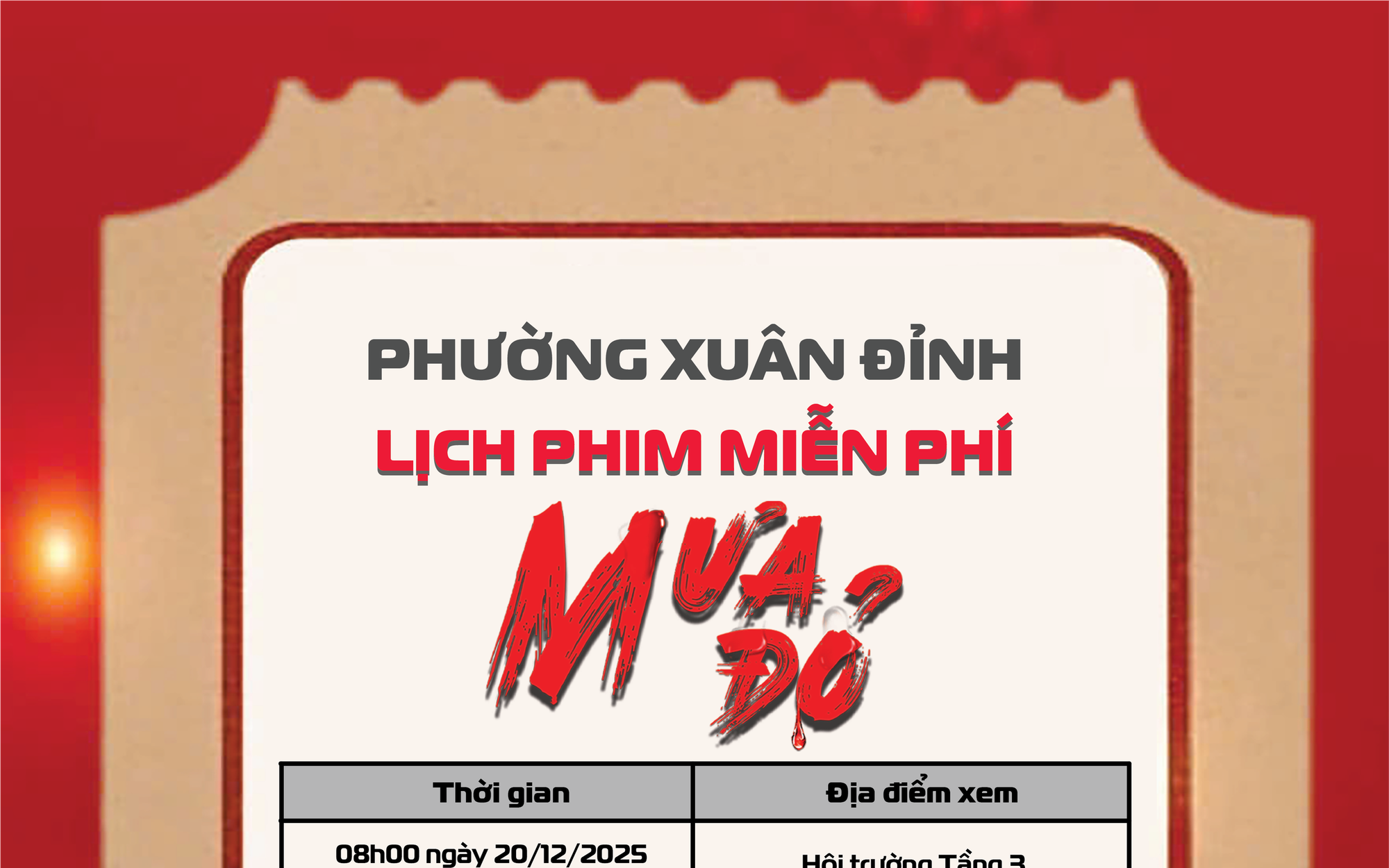 Phường Xuân Đỉnh tổ chức chiếu phim “mưa đỏ” miễn phí phục vụ nhân dân trên địa bàn