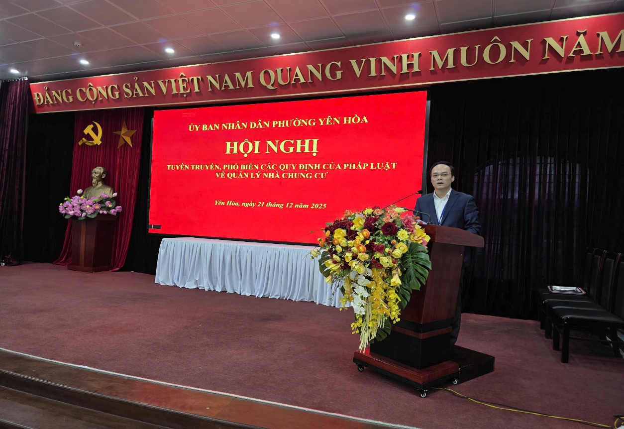 Phường Yên Hòa tổ chức Hội nghị tuyên truyền, phổ biến các quy định của pháp luật về quản lý nhà chung cư- Ảnh 2.