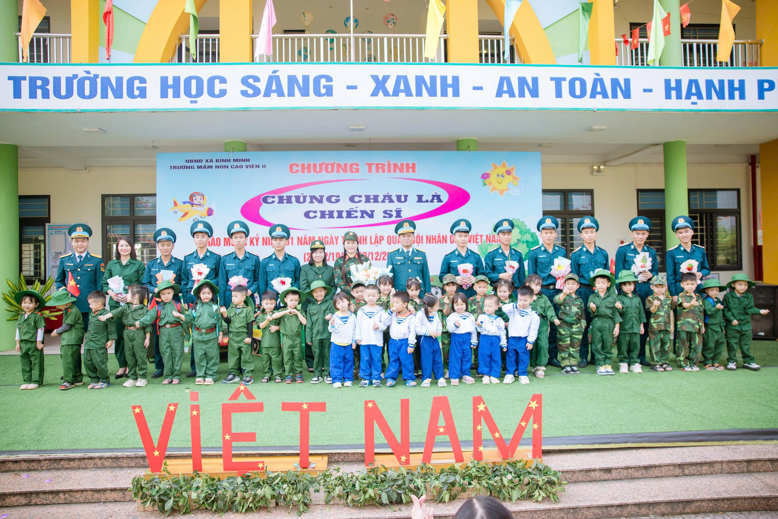 Trường mầm non Cao Viên II tổ chức chương trình " Chúng cháu là chiến sỹ"